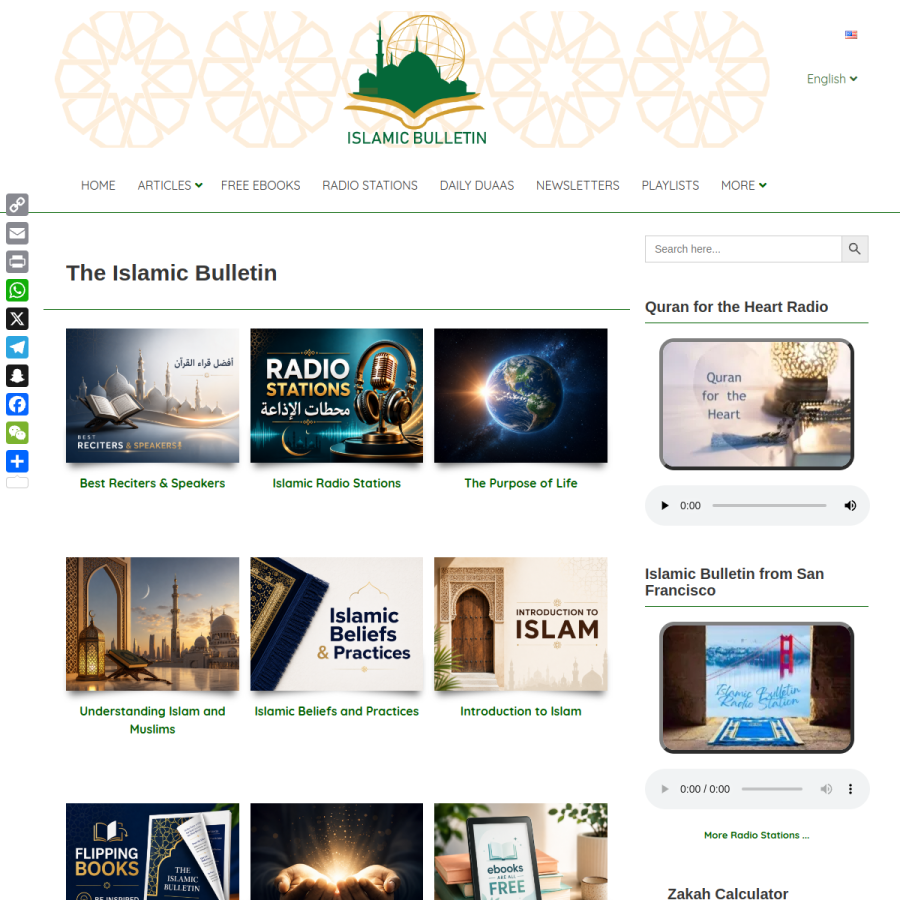 islamicbulletin.org homepage screenshot