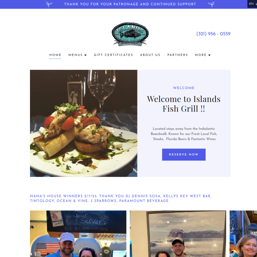 islandsfishgrill.net homepage screenshot