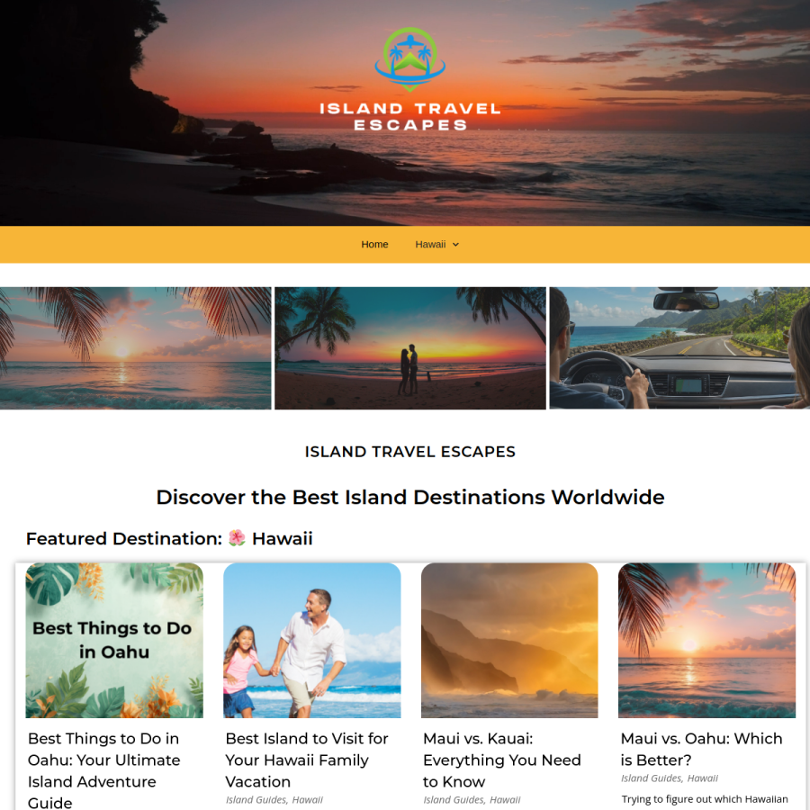 islandtravelescapes.com homepage screenshot