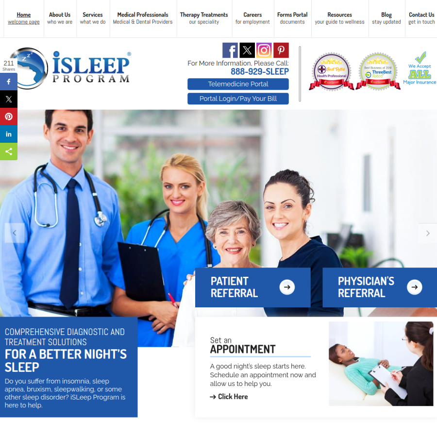 isleepprogram.com homepage screenshot