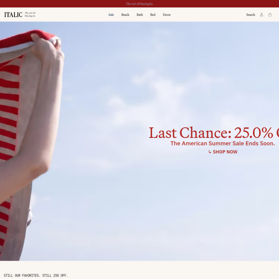 italic.com homepage screenshot
