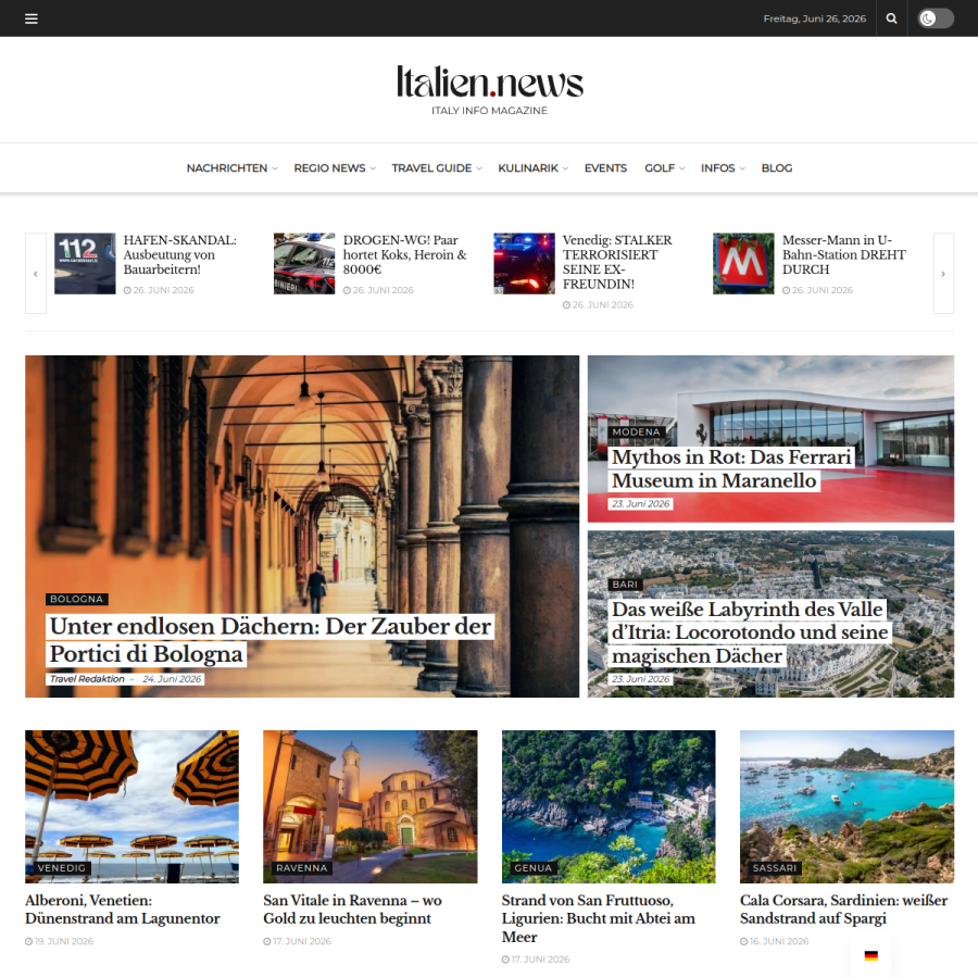 italien.news homepage screenshot