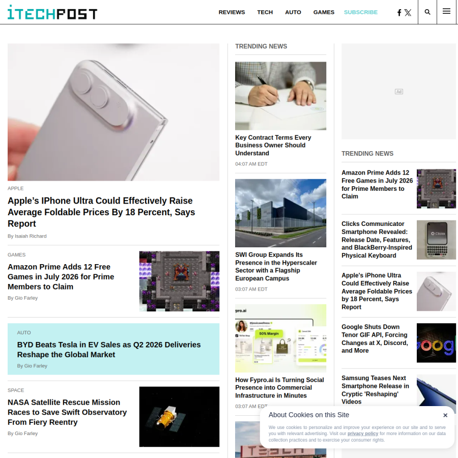 itechpost.com homepage screenshot