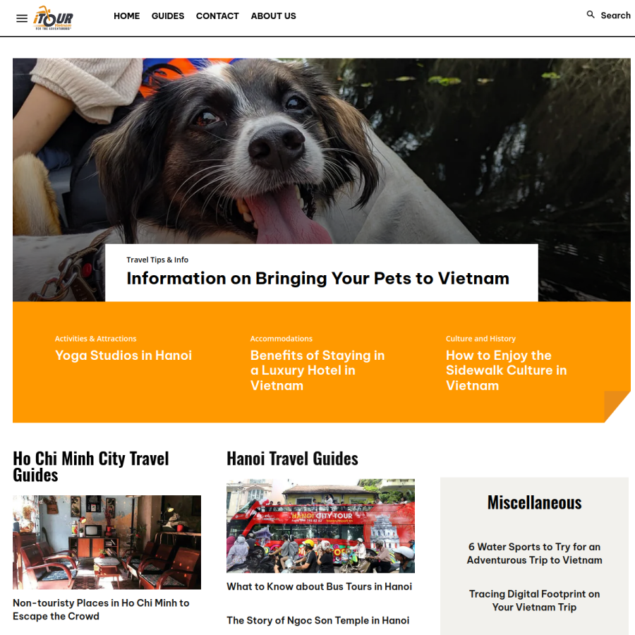 itourvn.com homepage screenshot