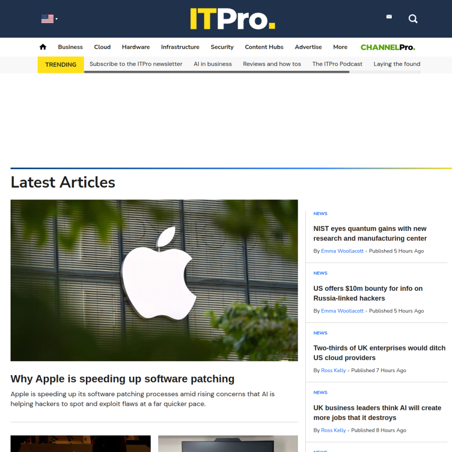itpro.com homepage screenshot