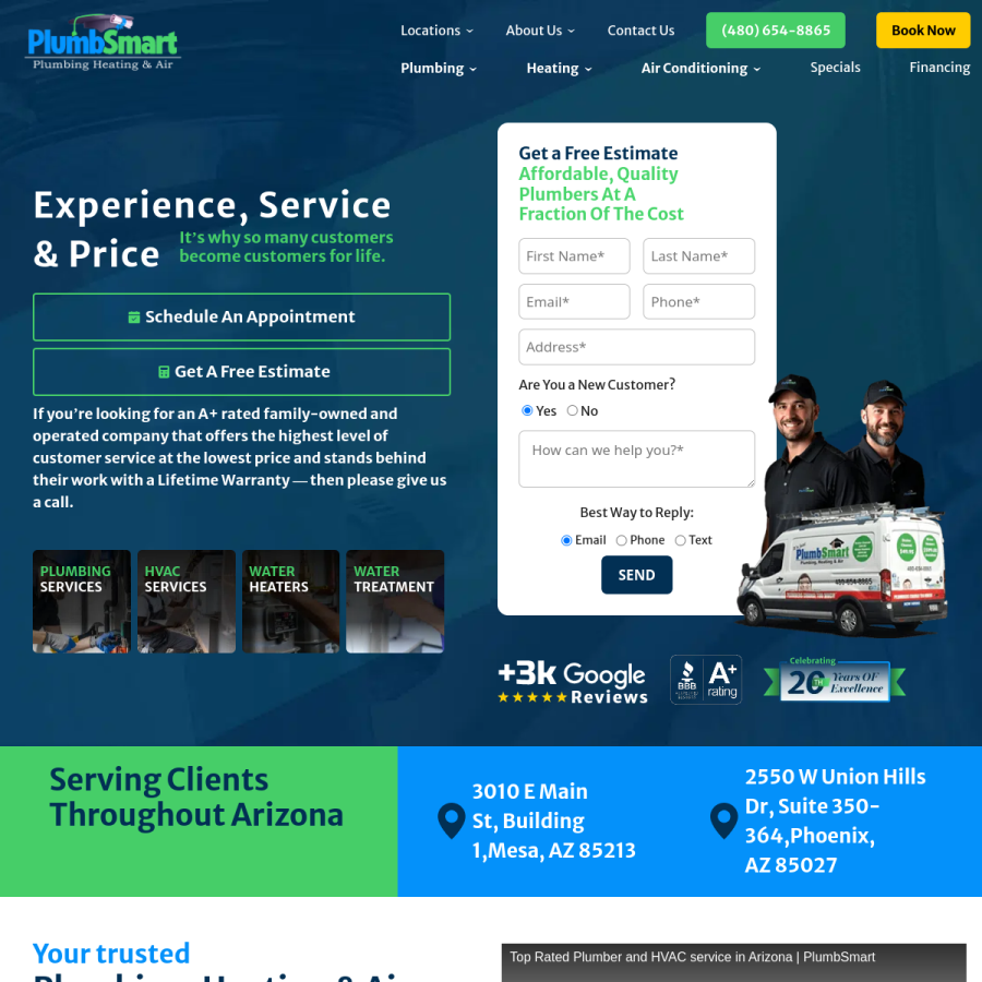 itsjustplumbsmart.com homepage screenshot