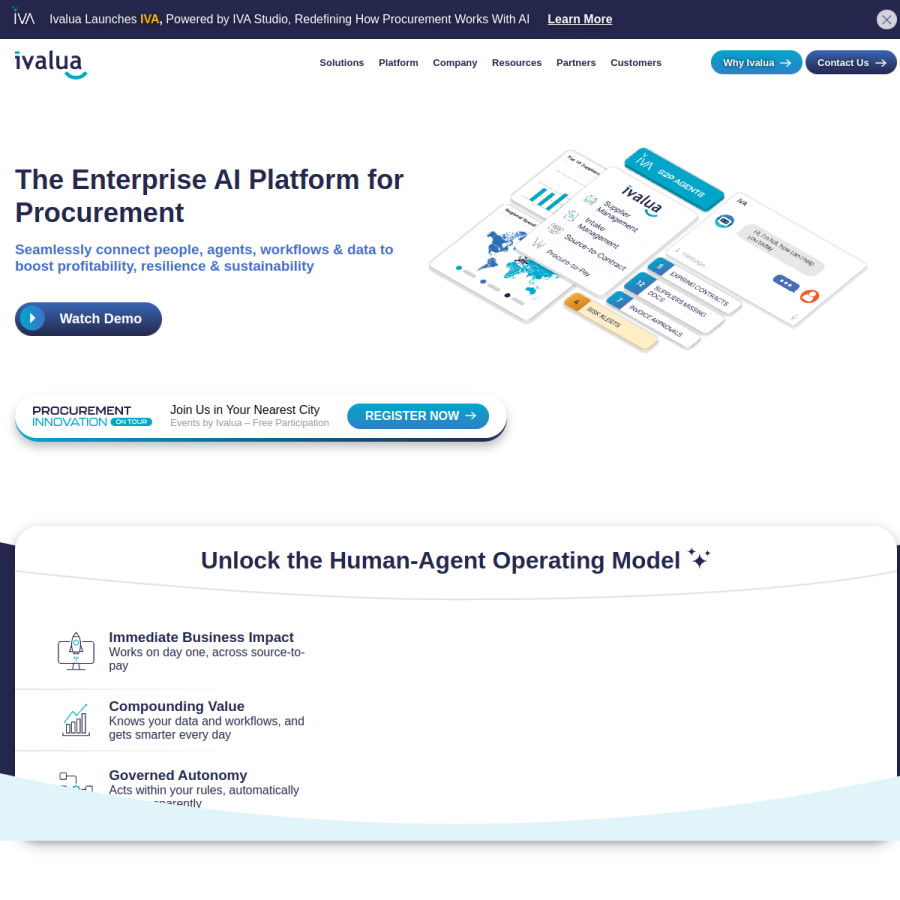 ivalua.com homepage screenshot