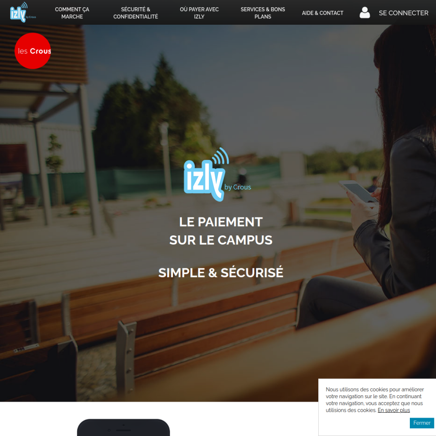 izly.fr homepage screenshot
