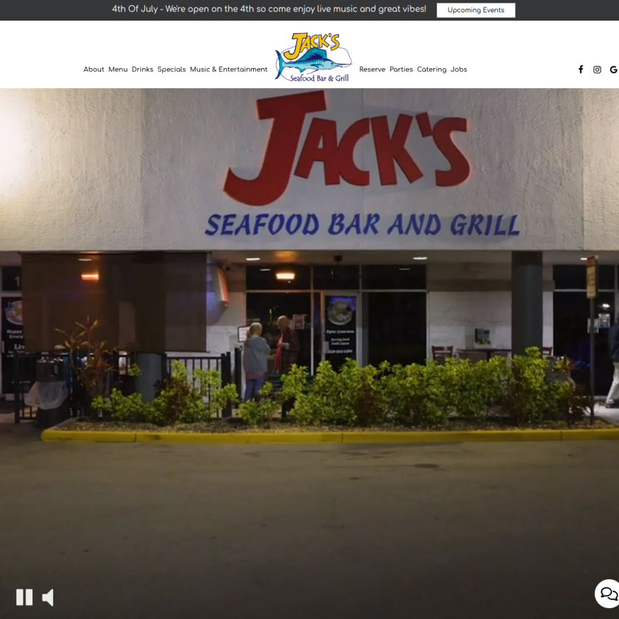 jacksseafoodbarandgrill.com homepage screenshot