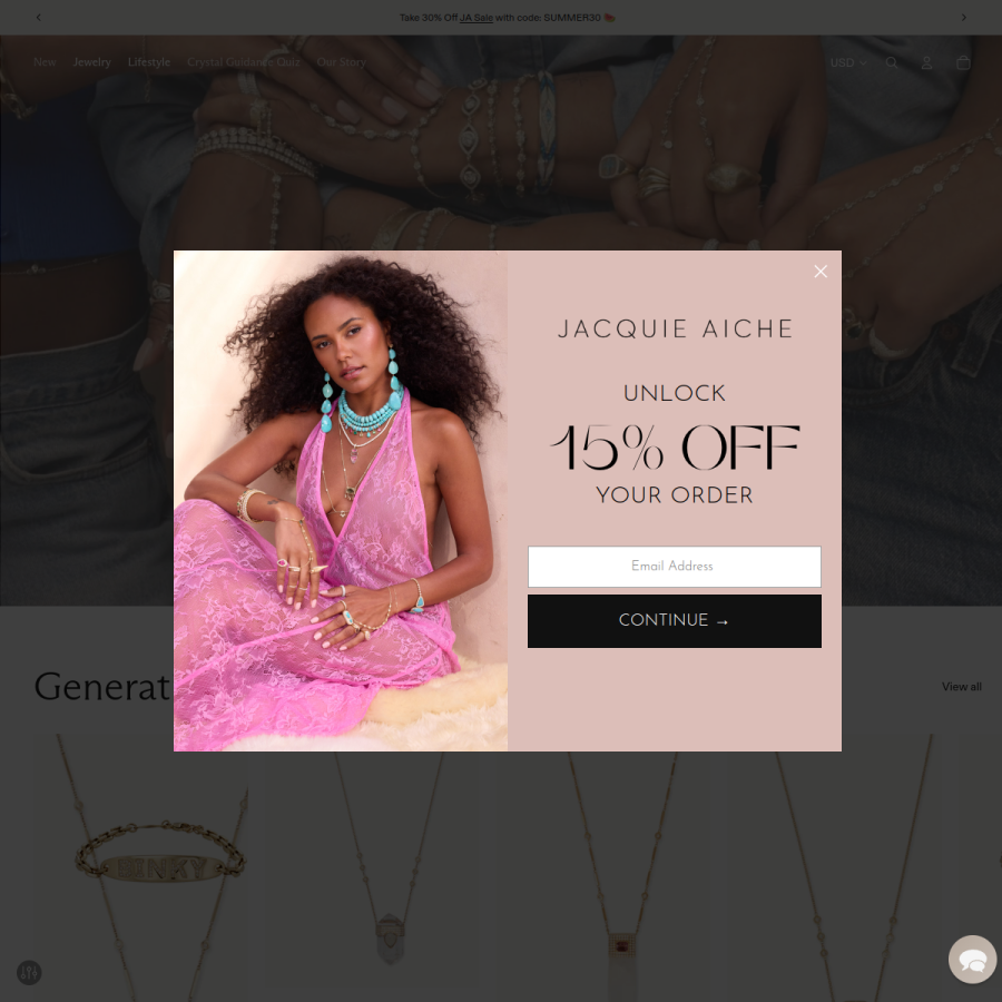 jacquieaiche.com homepage screenshot