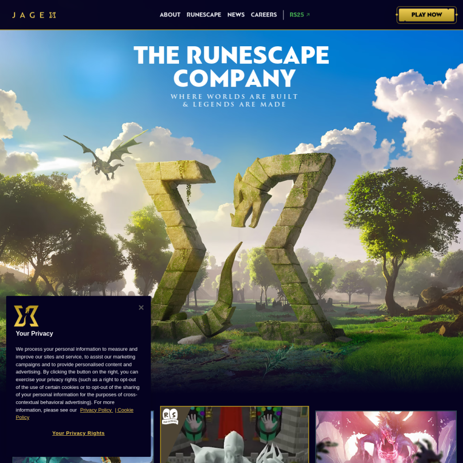 jagex.com homepage screenshot