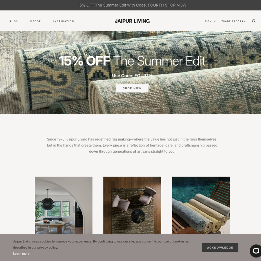jaipurliving.com homepage screenshot