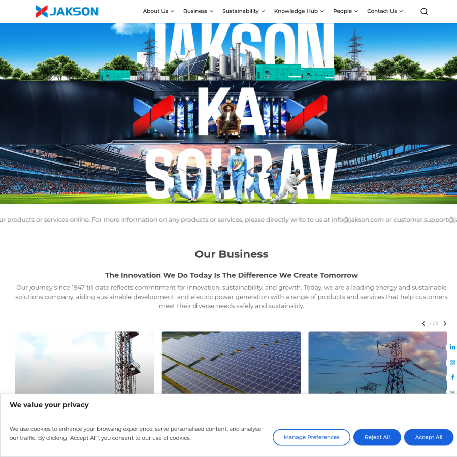 jakson.com homepage screenshot