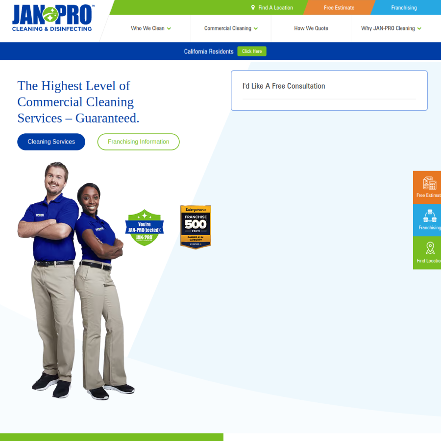 jan-pro.com homepage screenshot
