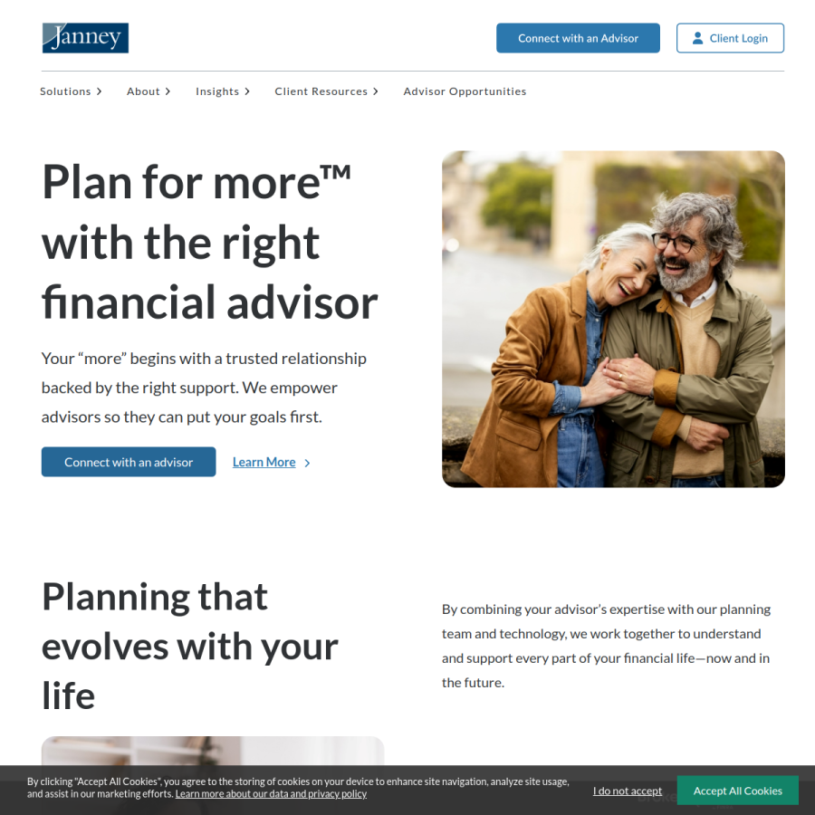 janney.com homepage screenshot