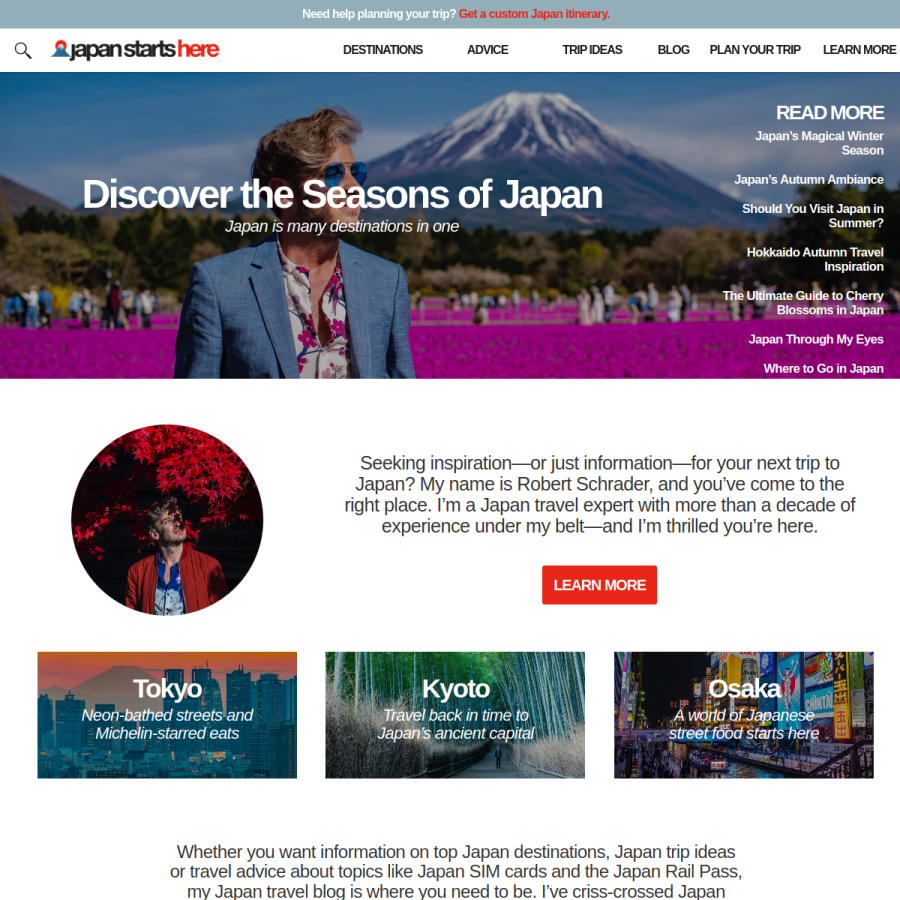 japanstartshere.com homepage screenshot