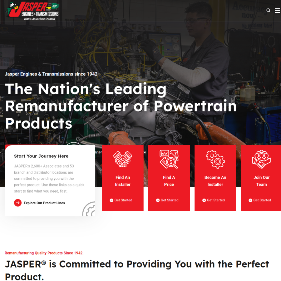 jasperengines.com homepage screenshot