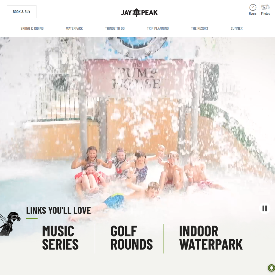 jaypeakresort.com homepage screenshot