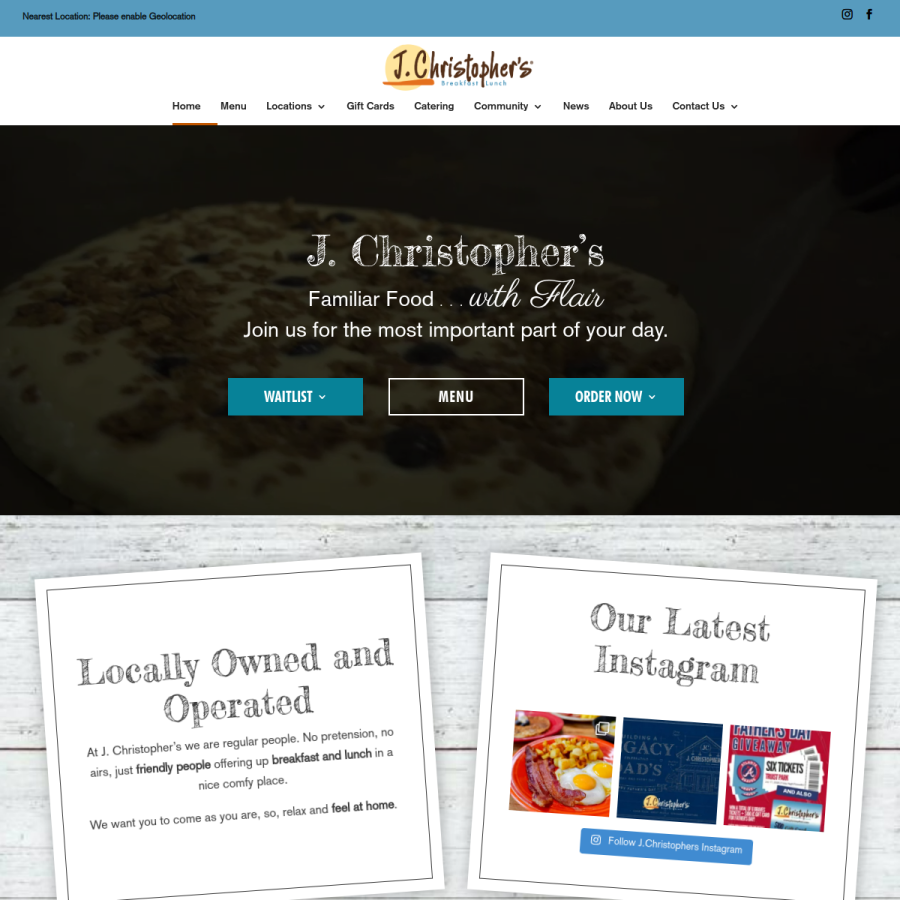jchristophers.com homepage screenshot
