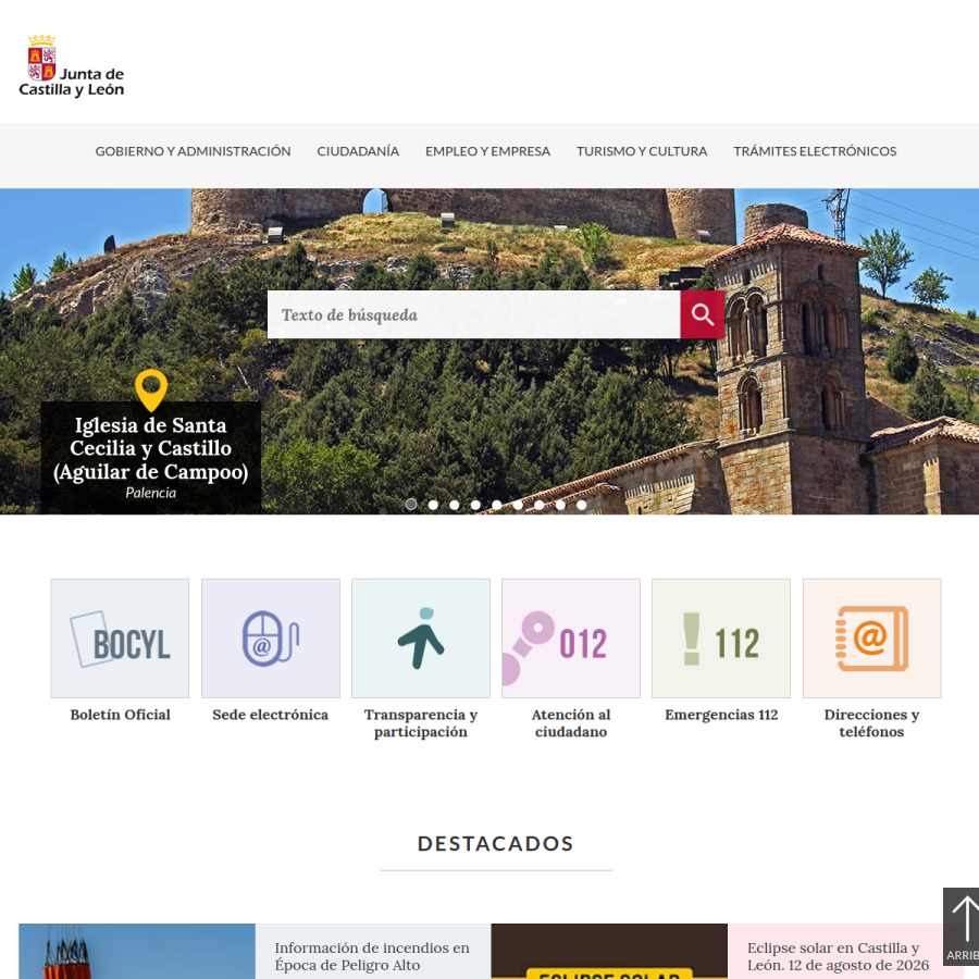 jcyl.es homepage screenshot