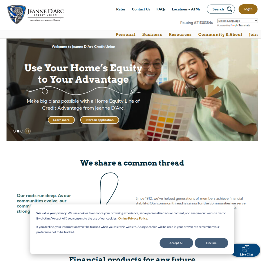jdcu.org homepage screenshot