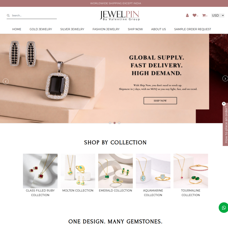 jewelpin.com homepage screenshot