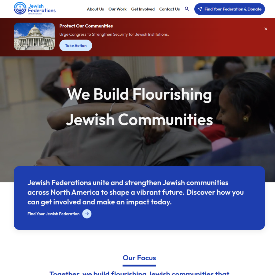 jewishfederations.org homepage screenshot