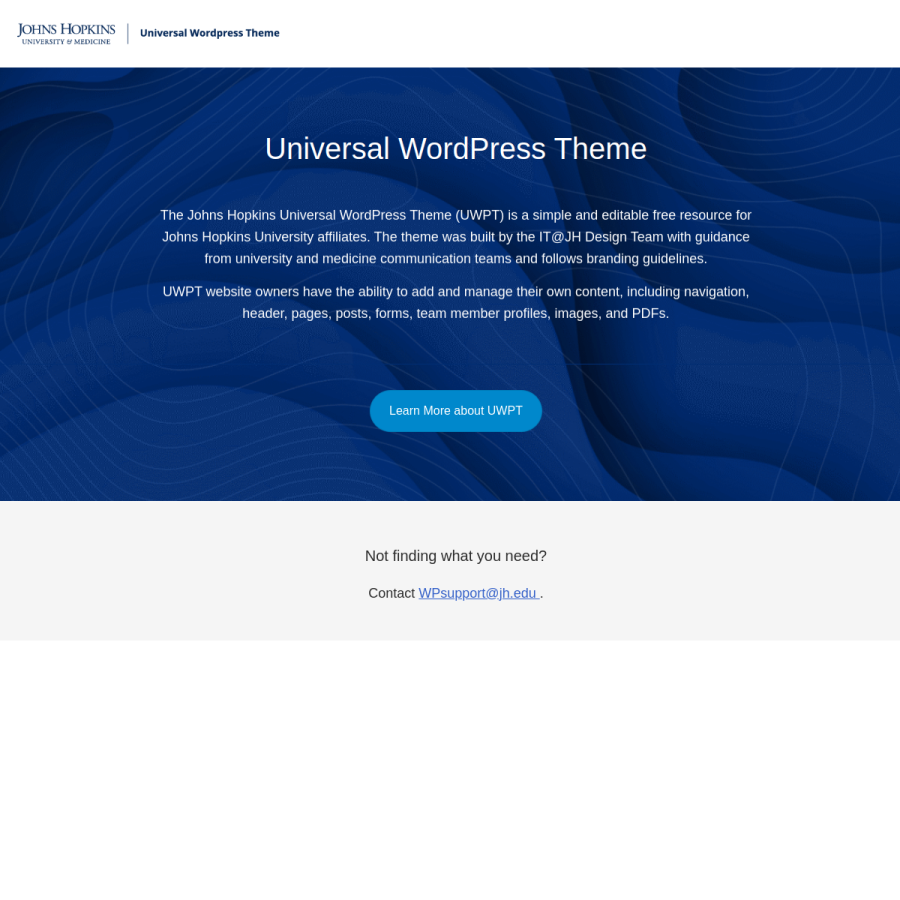 jhmi.edu homepage screenshot