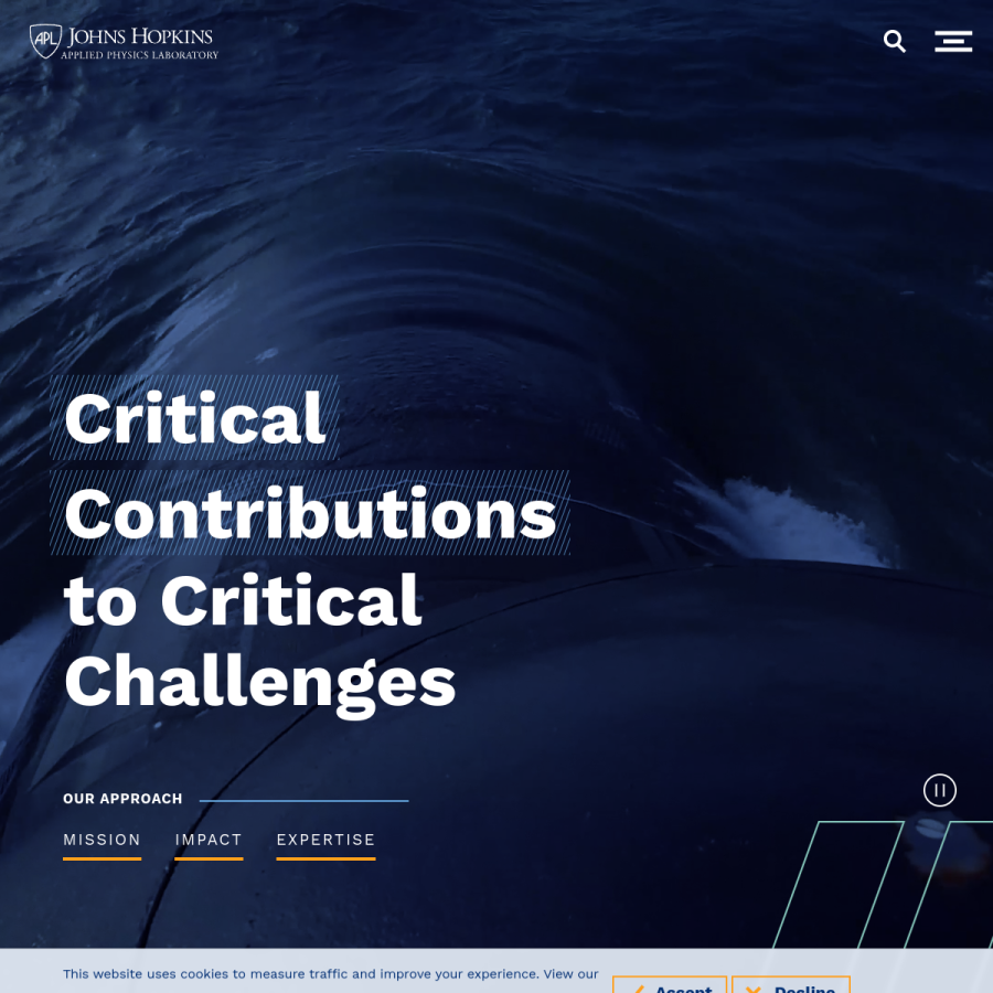 jhuapl.edu homepage screenshot