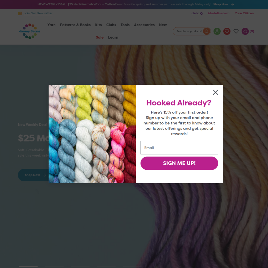 jimmybeanswool.com homepage screenshot