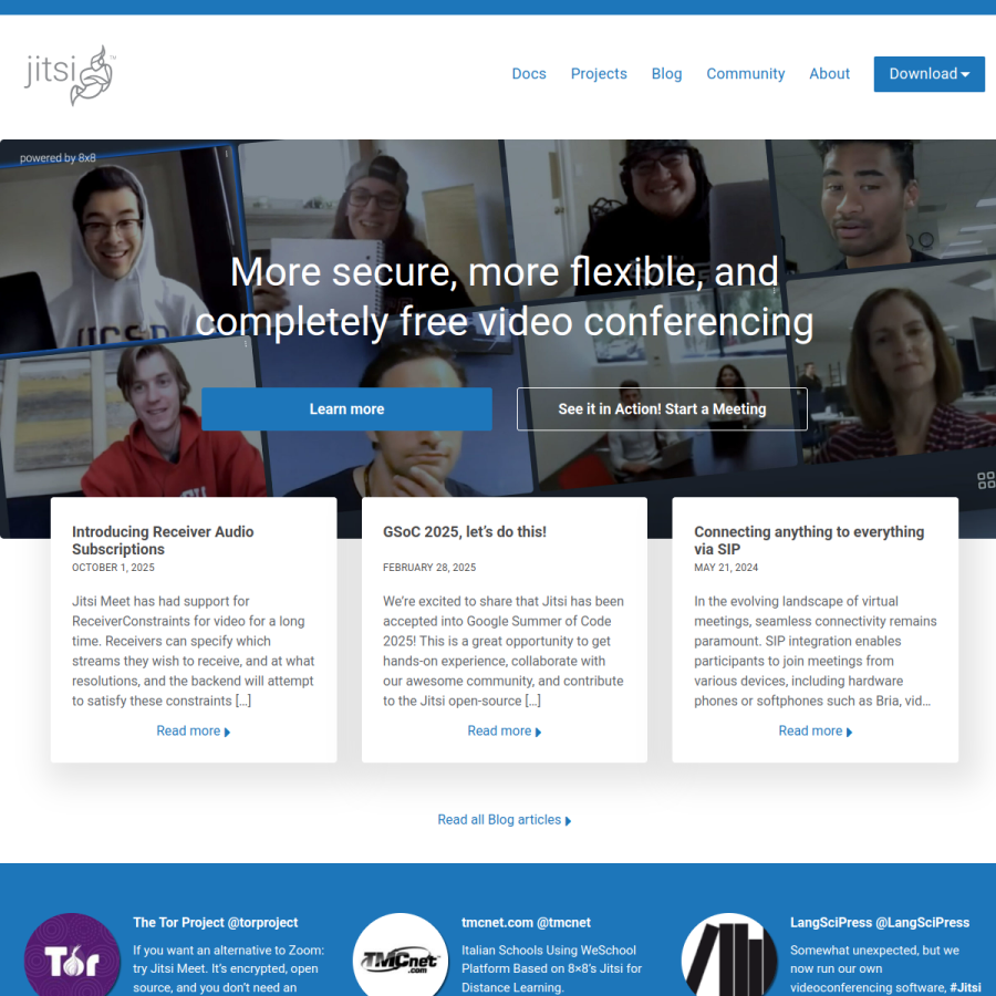 jitsi.org homepage screenshot