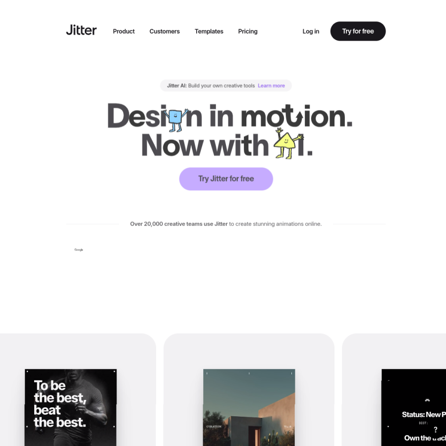 jitter.video homepage screenshot