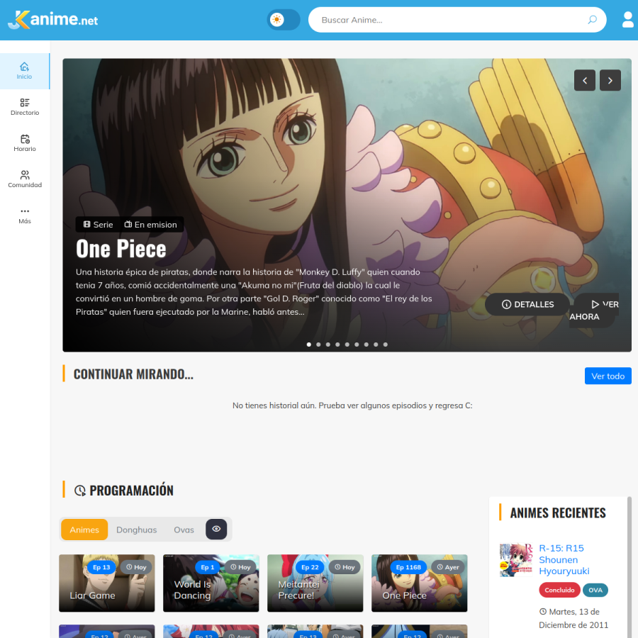 jkanime.net homepage screenshot