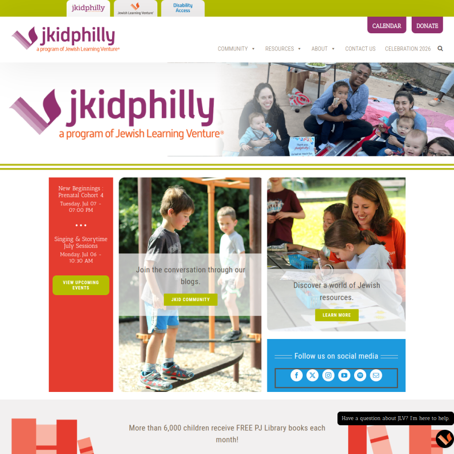 jkidphilly.org homepage screenshot