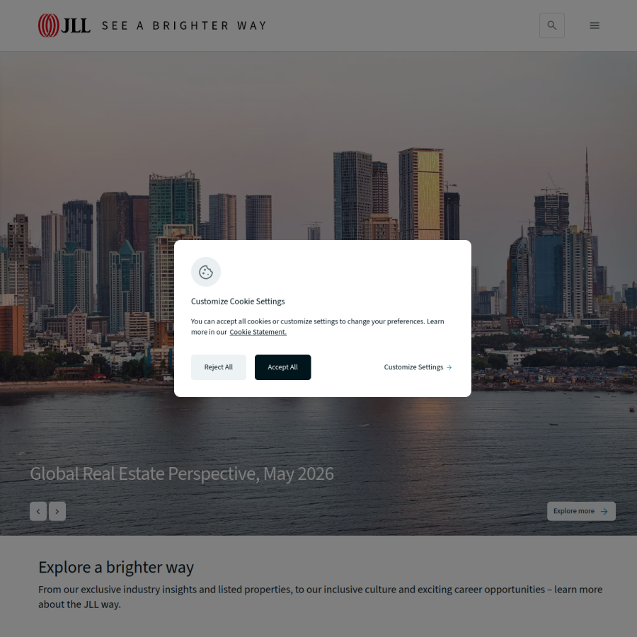 jll.com homepage screenshot