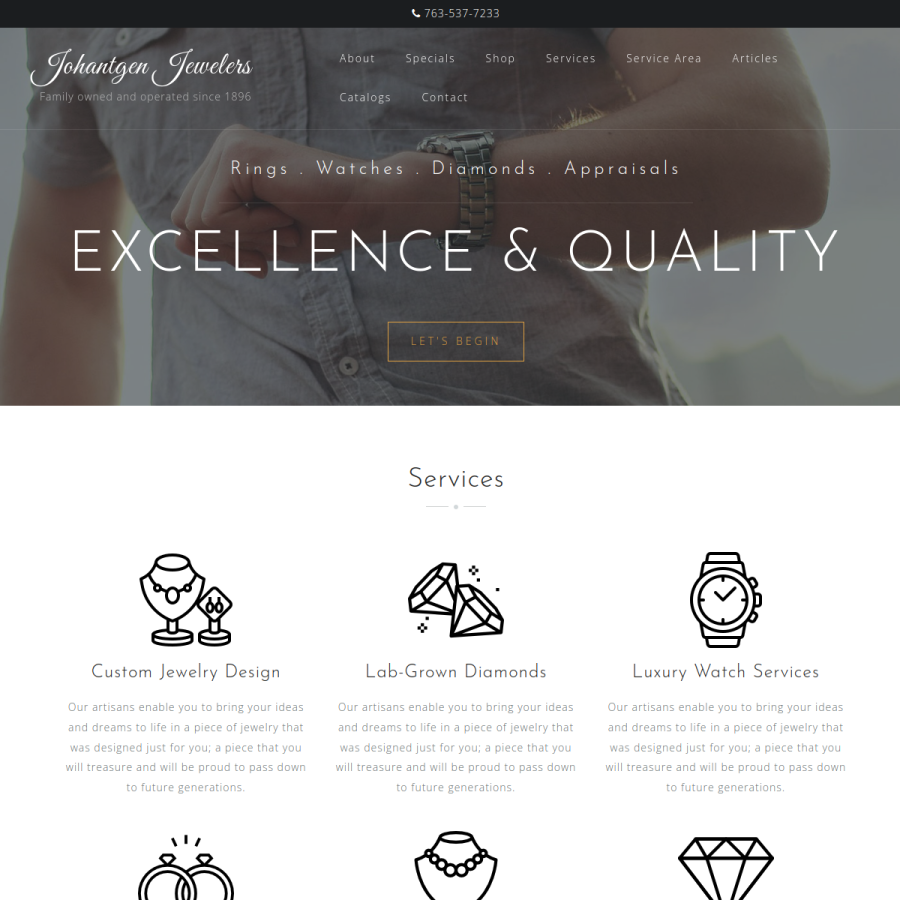 johantgenjewelers.net homepage screenshot