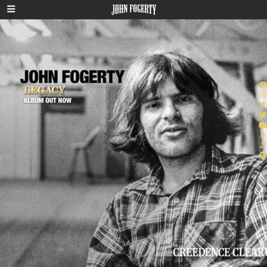 johnfogerty.com homepage screenshot