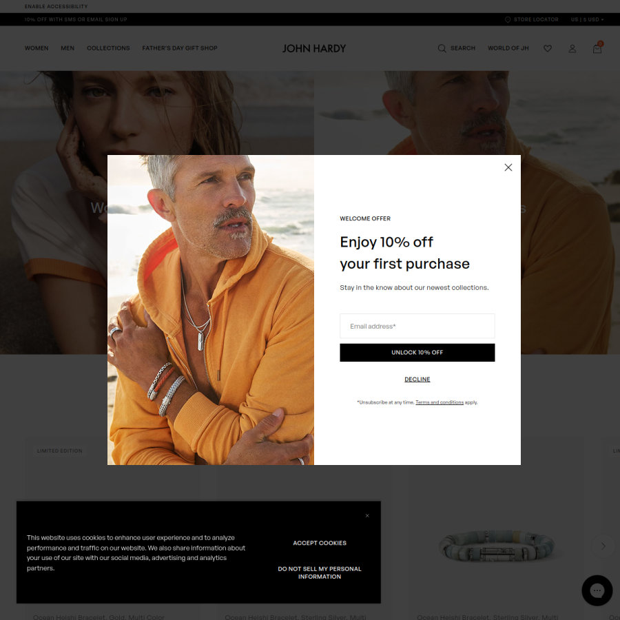 johnhardy.com homepage screenshot