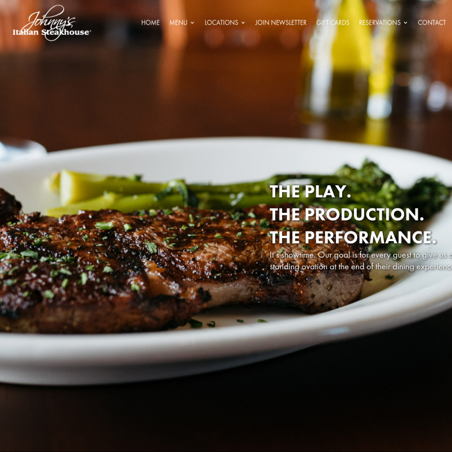 johnnysitaliansteakhouse.com homepage screenshot
