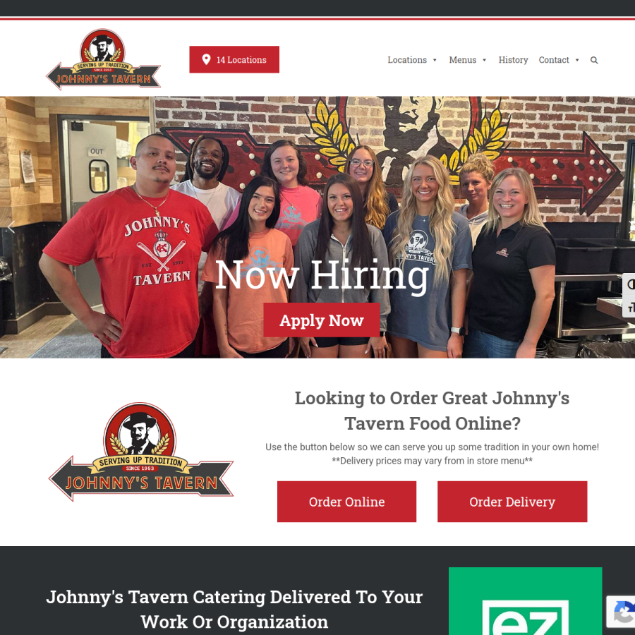 johnnystavern.com homepage screenshot