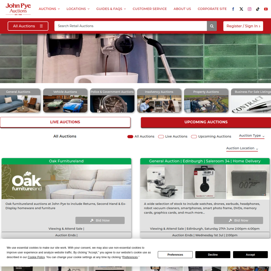johnpye.co.uk homepage screenshot