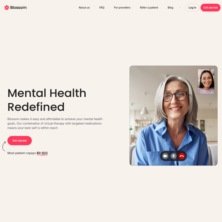 joinblossomhealth.com homepage screenshot