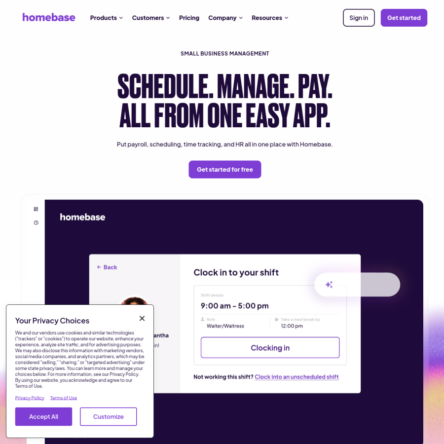 joinhomebase.com homepage screenshot