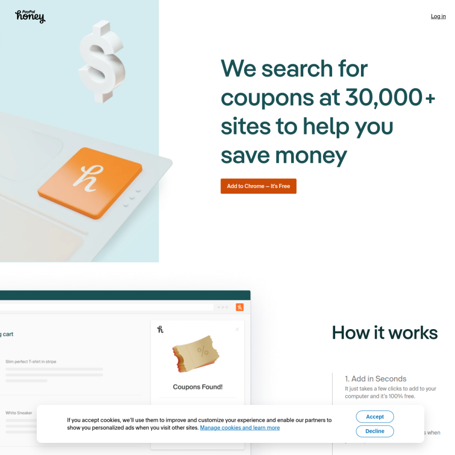 joinhoney.com homepage screenshot