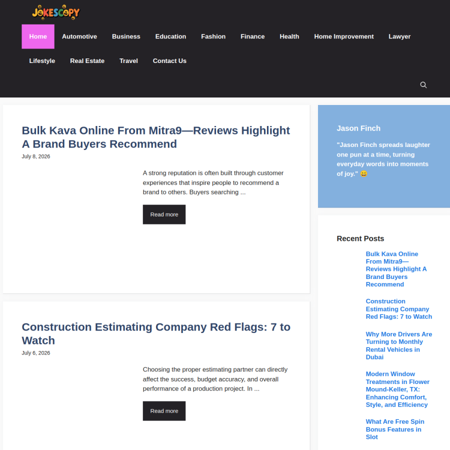 jokescopy.com homepage screenshot