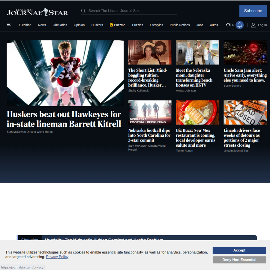 journalstar.com homepage screenshot