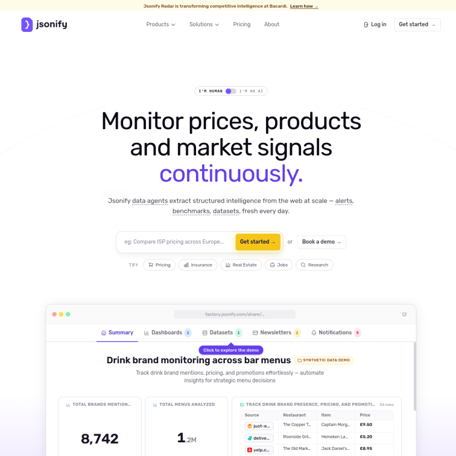 jsonify.com homepage screenshot