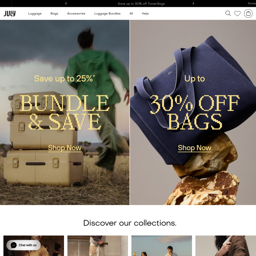 july.com homepage screenshot