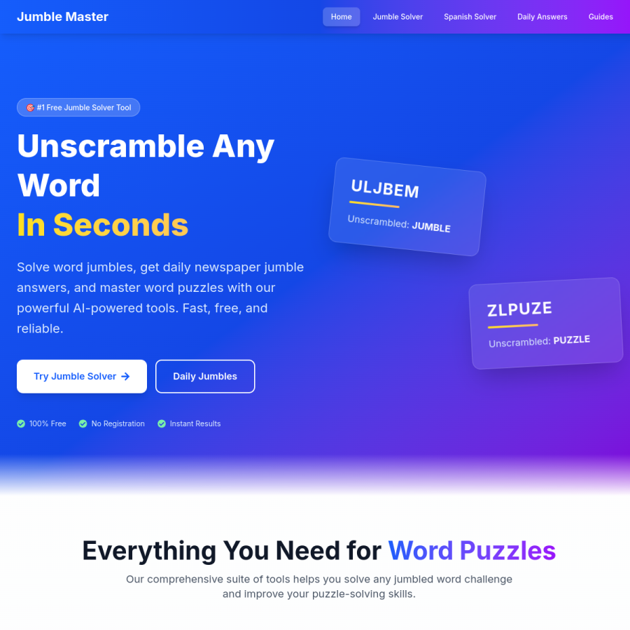 jumbletoday.online homepage screenshot
