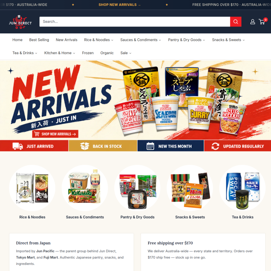 jundirect.com.au homepage screenshot